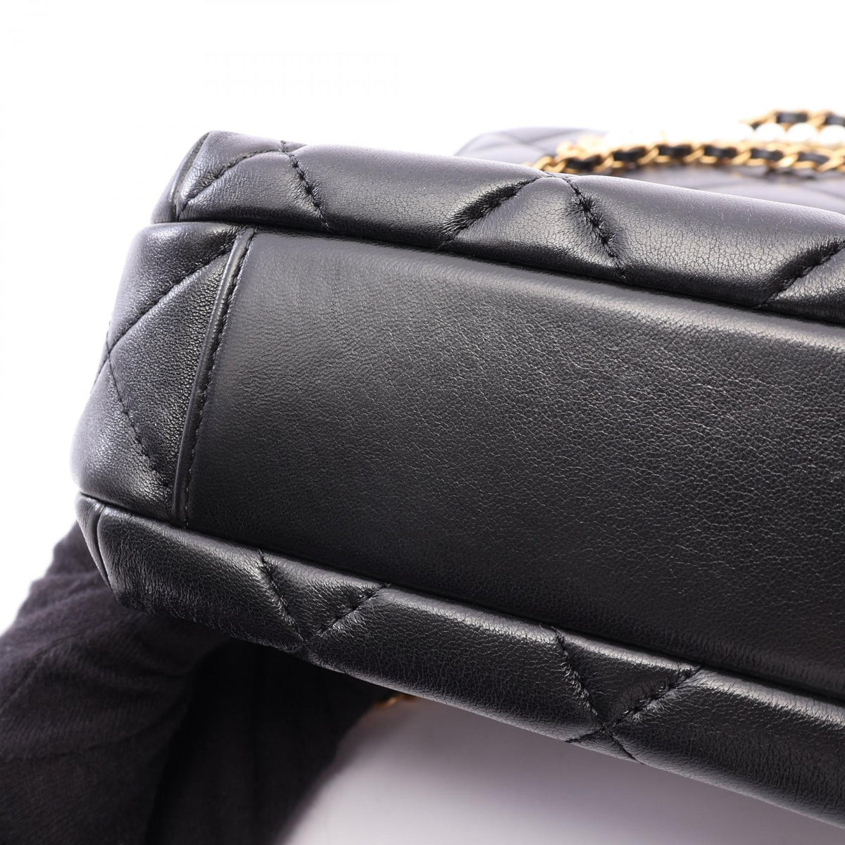 CHANEL Matelasse Mini Flap Black Lambskin Shoulder Bag