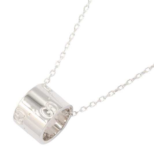 GUCCI Icon Necklace K18WG White Gold Silver