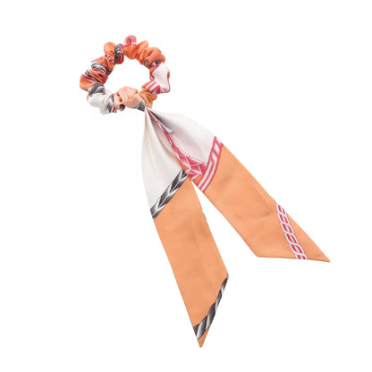 HERMES Bella Silk Scrunchie Orange