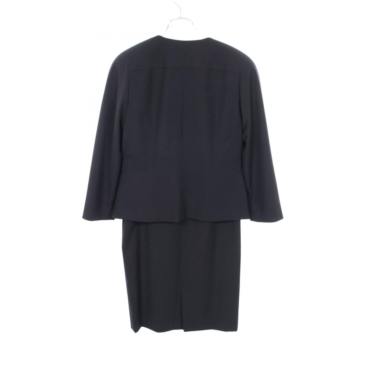 Dior Collarless Jacket Navy Wool Size 9