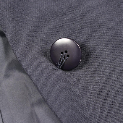 Dior Collarless Jacket Navy Wool Size 9