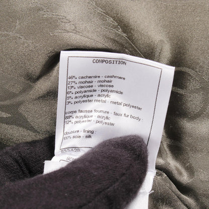 CHANEL Coco Mark Button Cashmere Mohair Jacket Brown Size 38