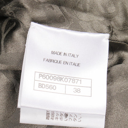 CHANEL Coco Mark Button Cashmere Mohair Jacket Brown Size 38