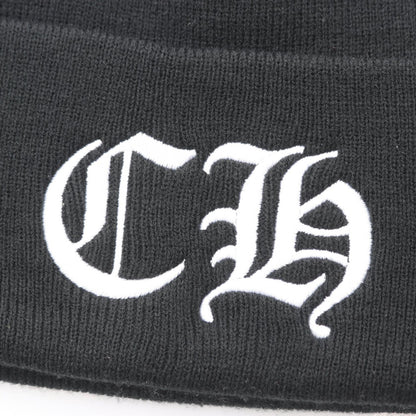 CHROME HEARTS CH Logo Embroidered Beanie Black Size ONE SIZE