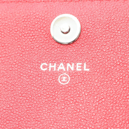 CHANEL Chevron V-Stitch Wallet Red Shoulder Bag