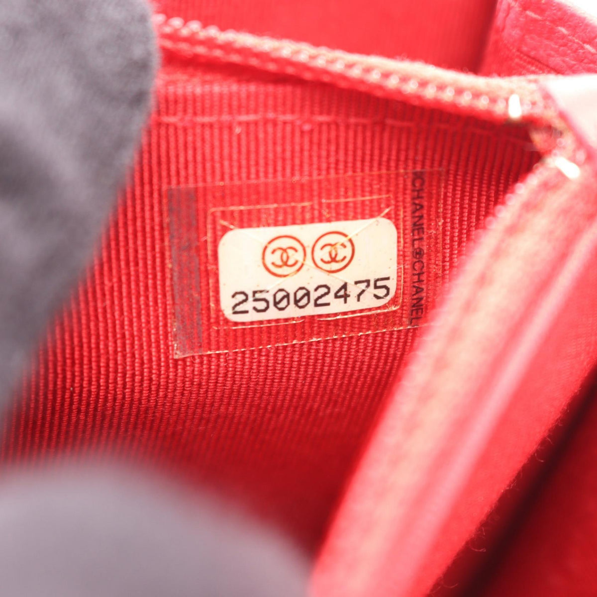 CHANEL Chevron V-Stitch Wallet Red Shoulder Bag
