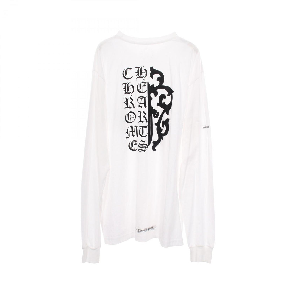 CHROME HEARTS Half Dagger Back Print T-Shirt White Size XL