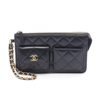 CHANEL Matelasse Caviar Skin Wallet Clutch