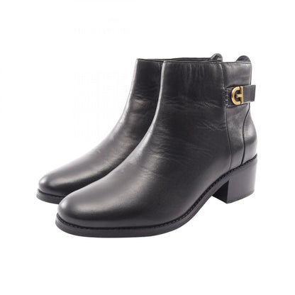 COLE HAAN Hollis Buckle Leather Short Boots Black Size US 8