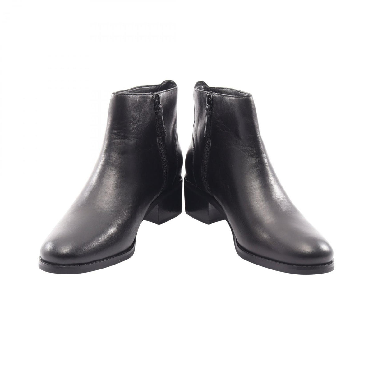 COLE HAAN Hollis Buckle Leather Short Boots Black Size US 8