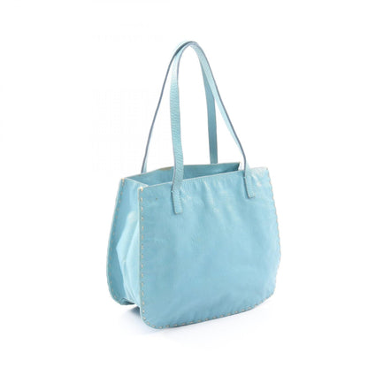 Miu Miu Logo Blue Leather Handle Bag