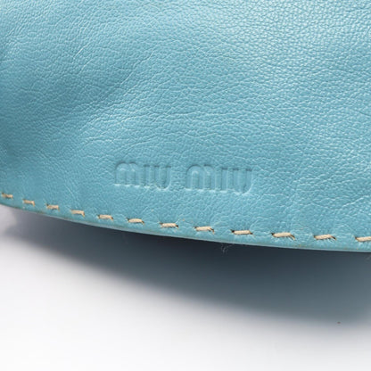 Miu Miu Logo Blue Leather Handle Bag