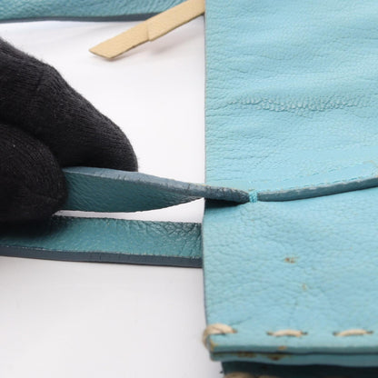 Miu Miu Logo Blue Leather Handle Bag