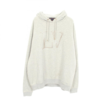 LOUIS VUITTON Rhinestone Signature Cotton Hoodie Gray Size L