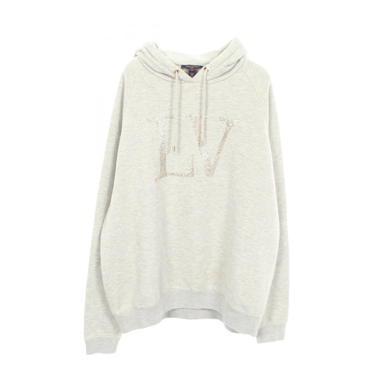 LOUIS VUITTON Rhinestone Signature Cotton Hoodie Gray Size L
