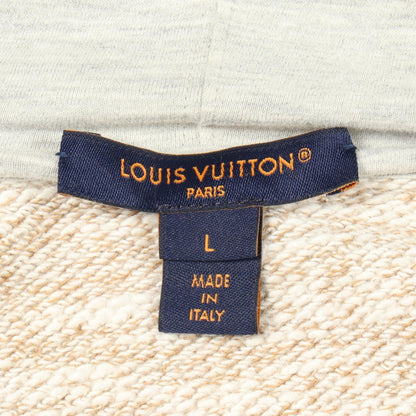 LOUIS VUITTON Rhinestone Signature Cotton Hoodie Gray Size L