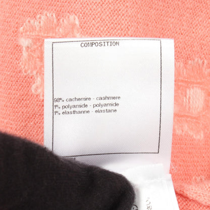 CHANEL Pink Cashmere Coco Mark Flower Cardigan Size 36