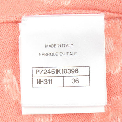 CHANEL Pink Cashmere Coco Mark Flower Cardigan Size 36