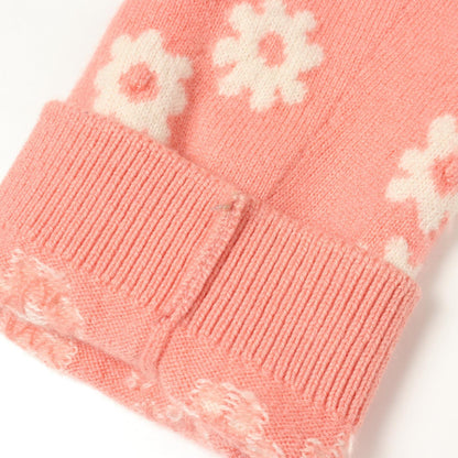 CHANEL Pink Cashmere Coco Mark Flower Cardigan Size 36