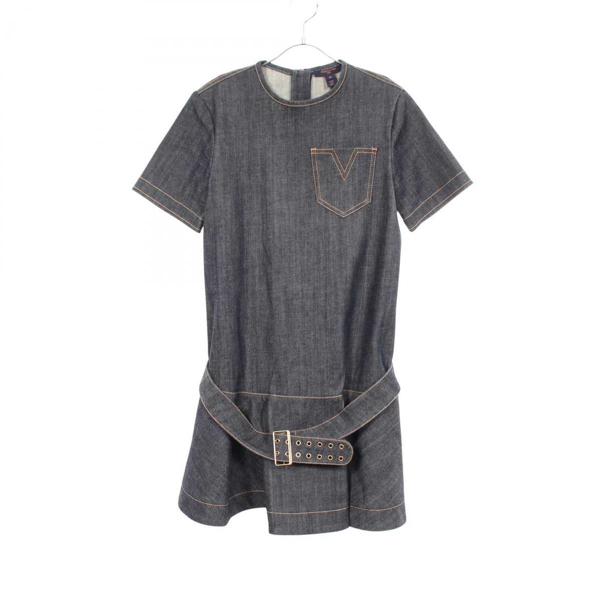 LOUIS VUITTON V-Stitch Denim Dress Size 38