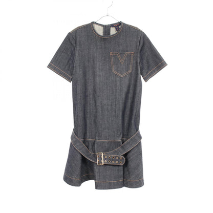 LOUIS VUITTON V-Stitch Denim Dress Size 38
