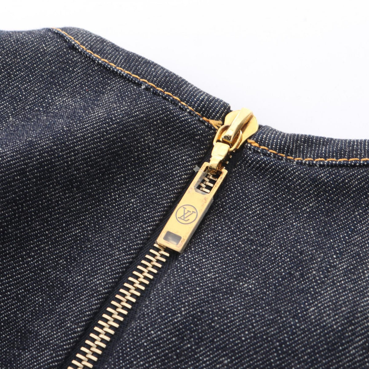 LOUIS VUITTON V-Stitch Denim Dress Size 38
