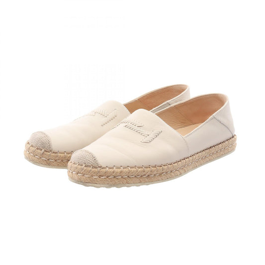 TOD'S Espadrille Leather Slip-Ons Beige Size 37.5