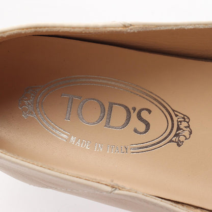 TOD'S Espadrille Leather Slip-Ons Beige Size 37.5