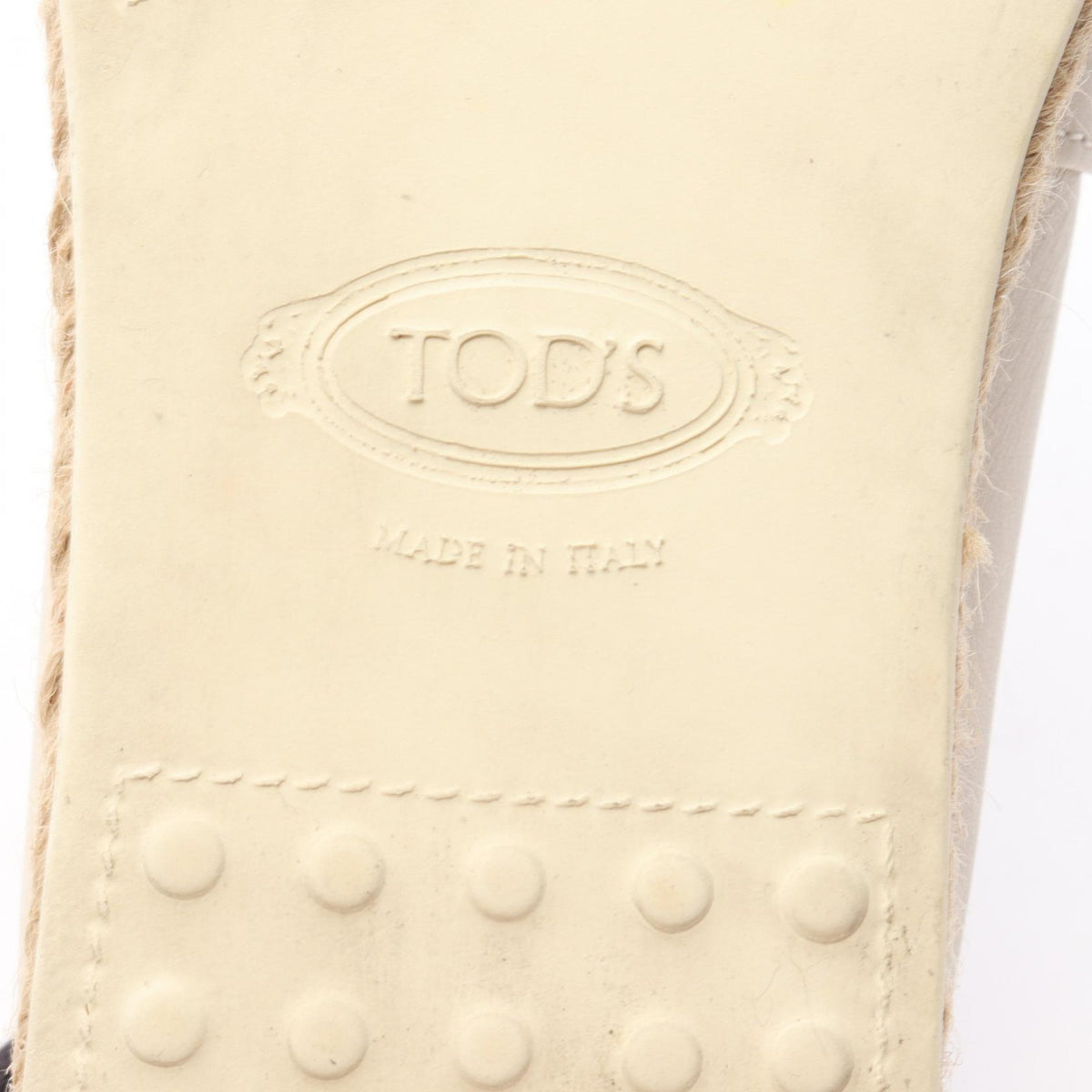 TOD'S Espadrille Leather Slip-Ons Beige Size 37.5