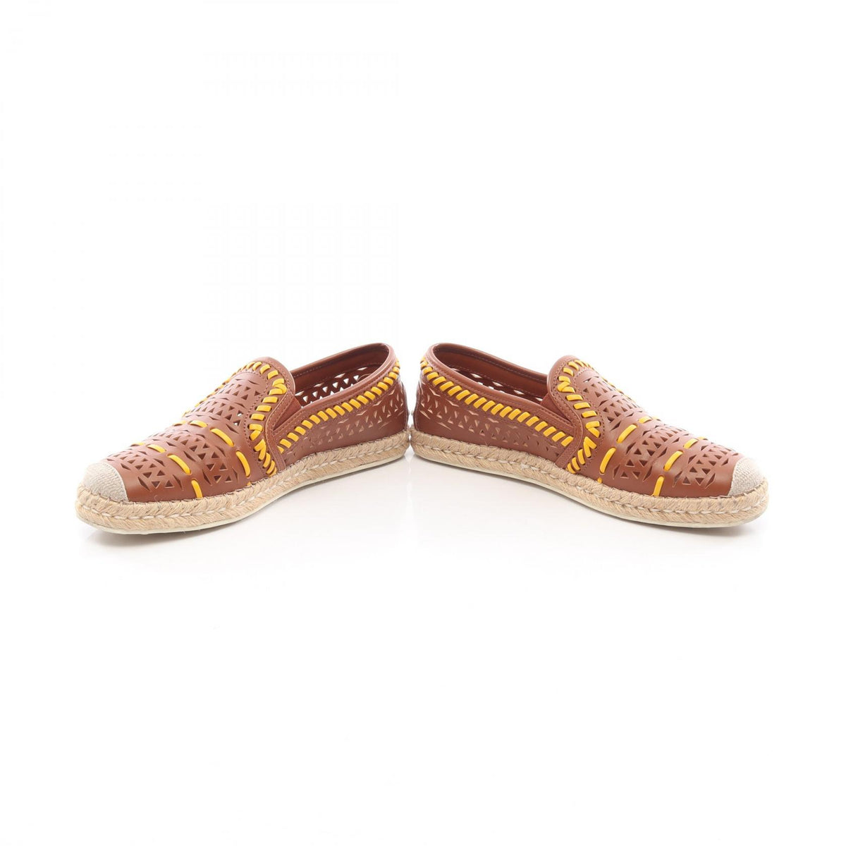 TOD'S Perforated Leather Espadrille Slip-Ons Size 38