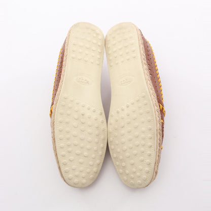 TOD'S Perforated Leather Espadrille Slip-Ons Size 38