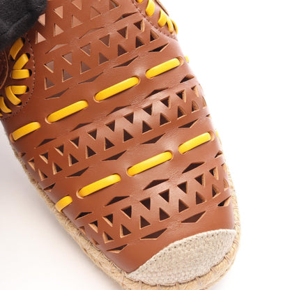 TOD'S Perforated Leather Espadrille Slip-Ons Size 38