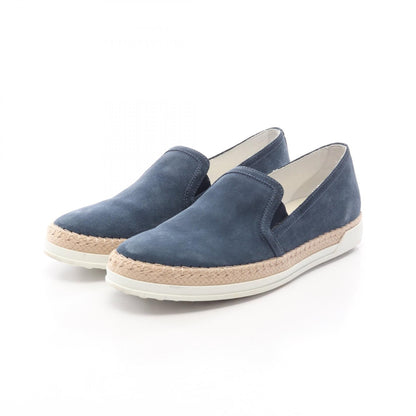TOD'S Blue Suede Espadrille Slip-Ons Size 37.5