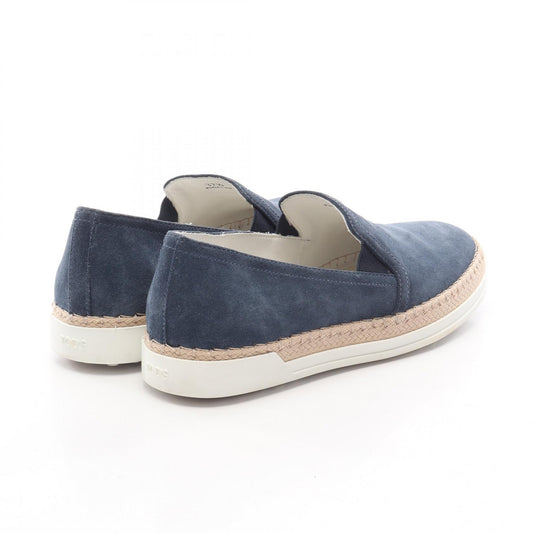 TOD'S Blue Suede Espadrille Slip-Ons Size 37.5