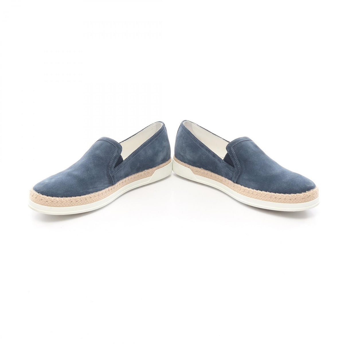 TOD'S Blue Suede Espadrille Slip-Ons Size 37.5