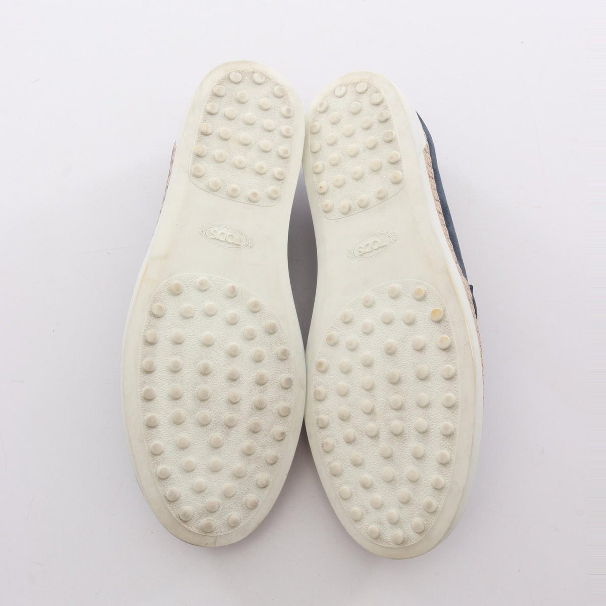 TOD'S Blue Suede Espadrille Slip-Ons Size 37.5