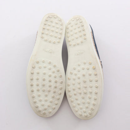 TOD'S Blue Suede Espadrille Slip-Ons Size 37.5