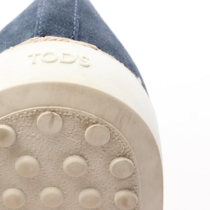 TOD'S Blue Suede Espadrille Slip-Ons Size 37.5
