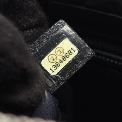 CHANEL Green Nylon Leather Messenger Bag