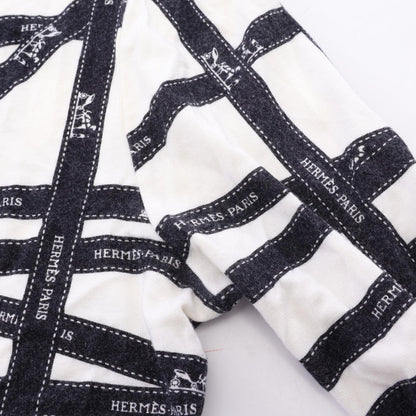 HERMES BOLDUC Rayon T-Shirt White Black Size S