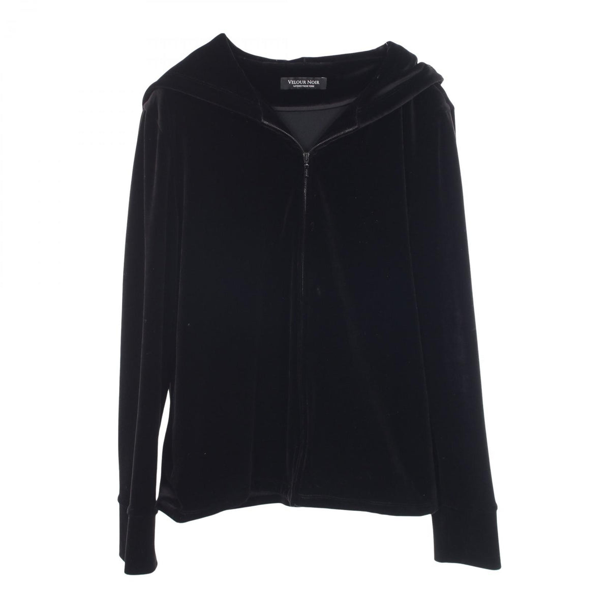 VELOUR NOIR by FOXEY NEW YORK Black Velour Hoodie Size 40