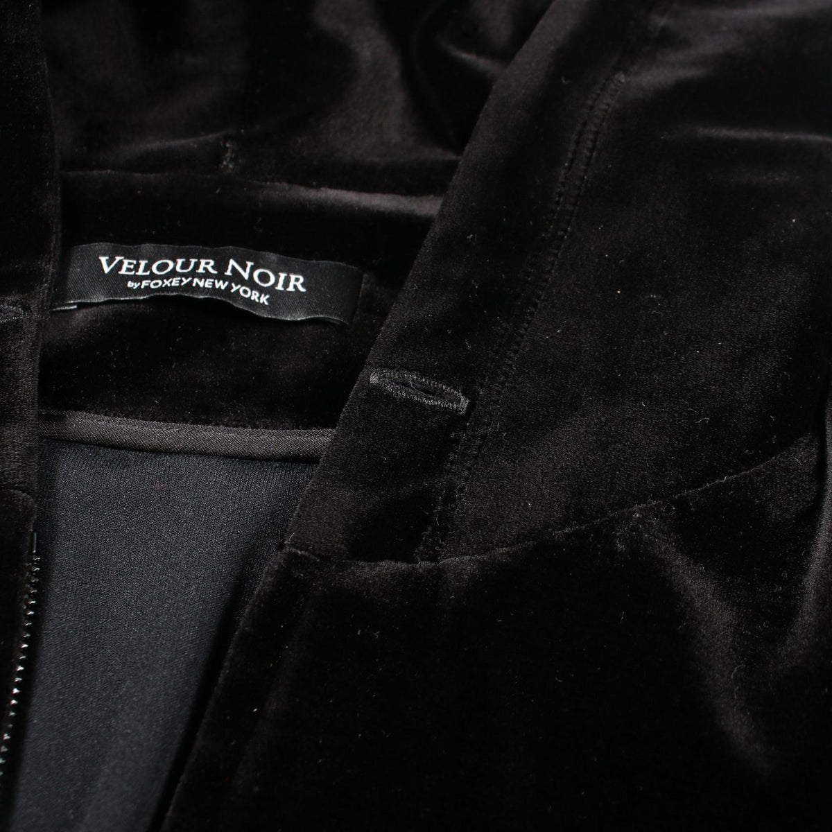 VELOUR NOIR by FOXEY NEW YORK Black Velour Hoodie Size 40