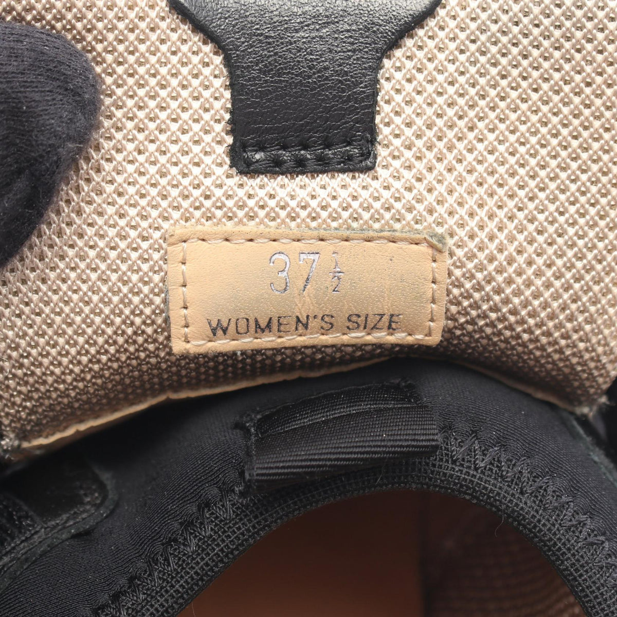 TOD'S Leather Fabric Strap Sneakers Black Size 37.5