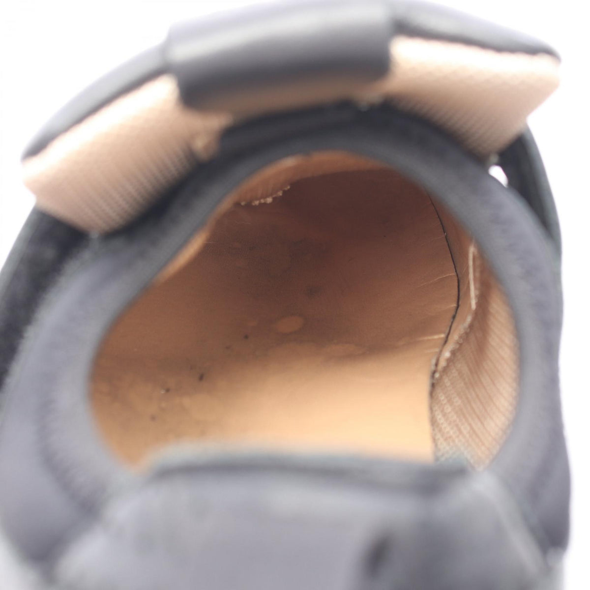 TOD'S Leather Fabric Strap Sneakers Black Size 37.5