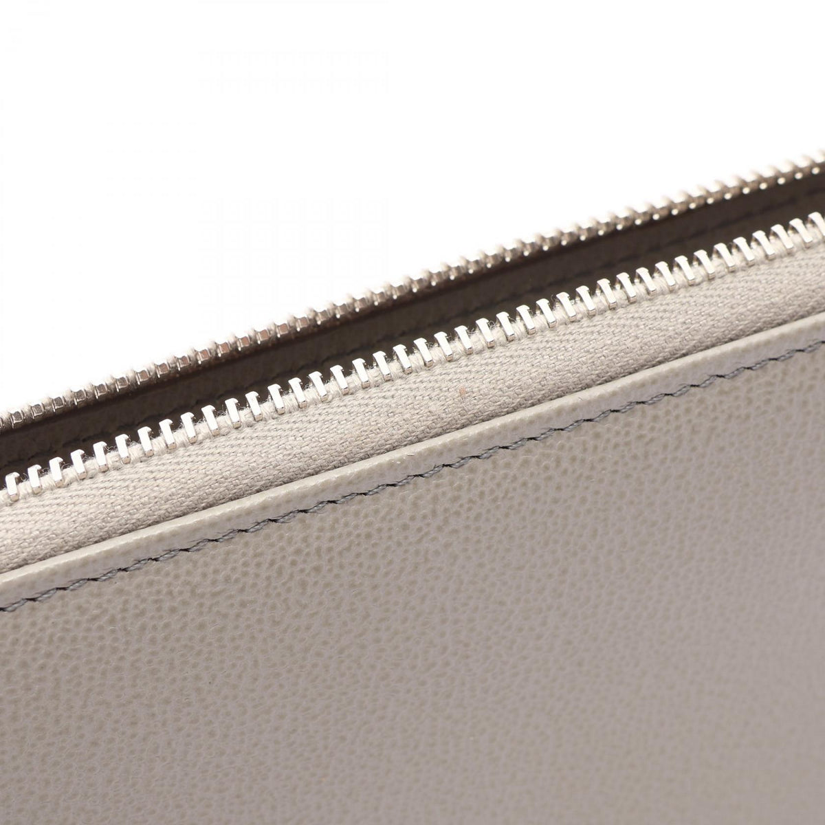 TOD'S Leather Round Zip Wallet Gray