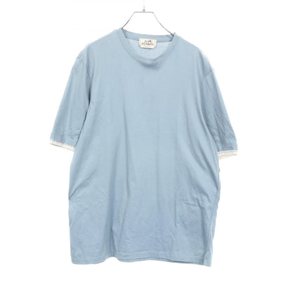HERMES Piqures Sellier T-Shirt Cotton Blue Size M