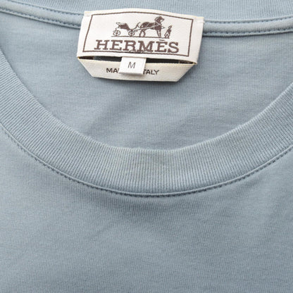 HERMES Piqures Sellier T-Shirt Cotton Blue Size M