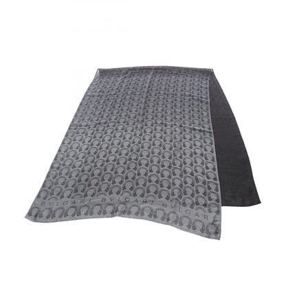 BVLGARI Patterned Silk Cashmere Scarf Gray