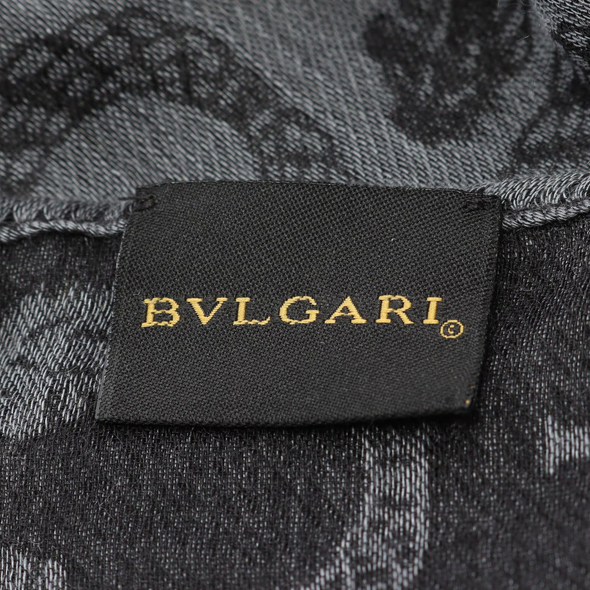 BVLGARI Patterned Silk Cashmere Scarf Gray