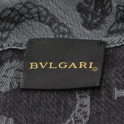 BVLGARI Patterned Silk Cashmere Scarf Gray